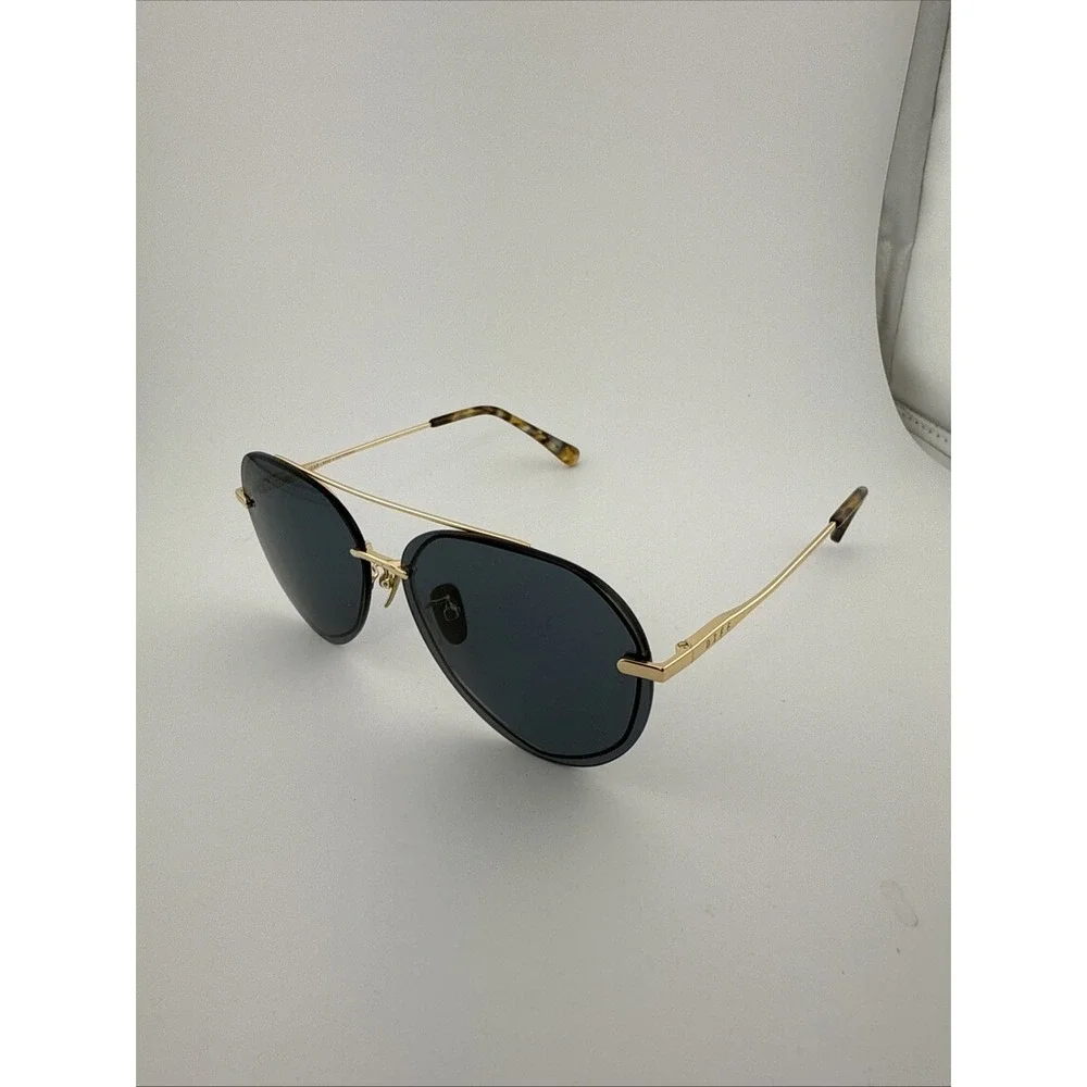 DIFF Lenox Sunglasses Gold frame Blue Lens GD BL 122p polarized